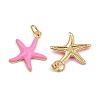 Brass Enamel Starfish Pendants KK-I377-03G-A-3