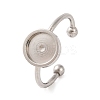 Non-Tarnish 304 Stainless Steel Open Cuff Ring Components STAS-S134-01P-03-1