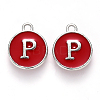 Platinum Plated Alloy Enamel Charms X-ENAM-S118-03P-P-1