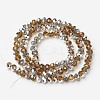 Electroplate Transparent Glass Beads Strands EGLA-A034-T8mm-M07-2