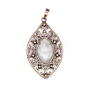 Retro Hollow Natural Quartz Crystal Pendants PW-WGEF371-06-1