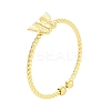 Real 18K Gold Plated 304 Stainless Steel Open Cuff Rings for Women RJEW-B061-02G-02-1