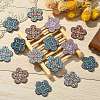 30Pcs 5 Colors Printed Natural Basswood Pendants WOOD-CJ0001-86-5