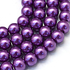 Baking Paint Pearlized Glass Pearl Round Bead Strands X-HY-Q003-6mm-37-1