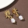 Sea Horse 304 Stainless Steel Acrylic Dangle Stud Earrings EJEW-B156-06G-2