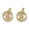 Brass Micro Pave Clear Cubic Zirconia Pendants ZIRC-H114-06G-2