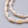 Electroplated Opaque Glass Beads Strands EGLA-L015-FR-B10-2