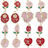 32Pcs 8 Style Rack Plating Alloy Enamel Pendants ENAM-SC0004-63-1