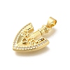 Rack Plating Brass Micro Pave Cubic Zirconia Pendants KK-Z086-68G-01-2