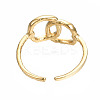 304 Stainless Steel Interlocking Oval Open Cuff Ring X-RJEW-T023-79G-2