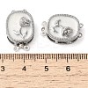 Brass Micro Pave Clear Cubic Zirconia with Enamel Box Clasps KK-G505-02P-3