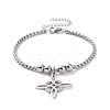 Tarnish Resistant 304 Stainless Steel Sailor's Knot Charm Bracelet with Box Chains LS-BJEW-P282-01P-1
