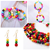 800pcs 3 Styles Dyed Natural Wood Beads WOOD-PA0001-23-5