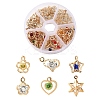 69Pcs 6 Styles Rack Plating Eco-Friendly Iron Pendants FIND-YW0005-89-1