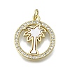 Brass Micro Pave Clear Cubic Zirconia Pendants KK-V010-11G-1