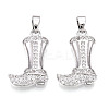 Brass Micro Pave Cubic Zirconia Pendants KK-N254-239P-1
