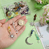 28Pcs 7 Styles Handmade Lampwork & Natural Tiger Eye & Green Aventurine & Quartz Crystal & Rose Quartz & Lapis Lazuli & Amethyst Chip Beaded Pendant Decoration HJEW-CA00056-3