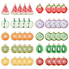 40Pcs 10 Styles Light Gold Alloy Enamel Pendants ENAM-ME0001-34-1