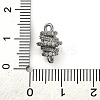 Brass Micro Pave Clear Cubic Zirconia Hollow Oval Connector Charms KK-A230-05C-P-3