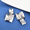 304 Stainless Steel Square Dangle Stud Earrings EJEW-K268-79A-P-2