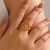 Irregular Line 304 Stainless Steel Cuff Open Rings WGB259B-01-2