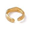 Ion Plating(IP) 304 Stainless Steel Twist Wave Open Cuff Ring for Women RJEW-C045-23G-3