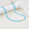 1Pc Rice Natural Pearl & Glass Seed Beaded Necklaces for Women NJEW-LP0007-01C-3