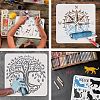 4Pcs 4 Styles PET Hollow Out Drawing Painting Stencils Sets DIY-WH0383-0022-4