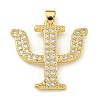 Rack Plating Brass Micro Pave Clear Cubic Zirconia Pendants KK-Z067-01G-02-1
