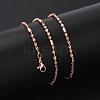 Brass Singapore Chains Necklaces for Women NJEW-D302-38RG-2