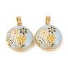 Brass Enamel Locket Pendants KK-G543-01G-02-1