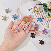5 Pairs 5 Colors 3D Flower Cubic Zirconia Stud Earrings EJEW-FI0001-76-3