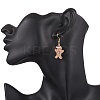 Christmas Alloy Enamel Gingerbread Man Pendant Necklace & Dangle Earrings Sets SJEW-JS01343-7