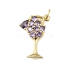 Brass Micro Pave Cubic Zirconia Pendants KK-S523-22G-2