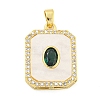 Brass Micro Pave Cubic Zirconia Pendants FIND-Z044-04B-1
