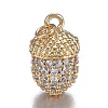 Autumn Theme Brass Micro Clear Cubic Zirconia Pendants ZIRC-F120-081G-2