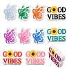 11Pcs 11 Styles Word Good Vibes & Butterfly Silicone Beads SIL-CA0002-79-1