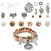 DIY Natural Crazy Agate & Fire Crackle Agate Stretch Bracelet Making Kit DIY-YW0008-49-1