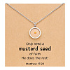 Flat Round 201 Stainless Steel Mustard Seed Pendant Necklaces for Women WG511AE-10-1
