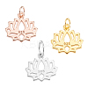 3Pcs 3 Colors 925 Sterling Silver Hollow Lotus Flower Charms STER-GA0001-27-1