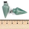 Natural Green Aventurine Gemstone Pointed Pendants G-K384-01P-01-3