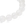Natural Selenite Round Beads Stretch Bracelets for Men Women BJEW-JB12236-4