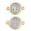 Rack Plating Religion Brass Connector Charms LS-KK-B097-02G-1