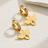 Fashionable 201 Stainless Steel Wing Hoop Earrings OI0836-3