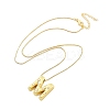 Brass & Plastic Pearl Letter Pendant Box Chain Necklaces for Women NJEW-U017-01G-13-3