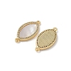 Brass Micro Pave Clear Cubic Zirconia and Natural Shell Horse Eye Connector Charms KK-Z115-08G-2