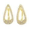 Brass Micro Pave Clear Cubic Zirconia Cuff Earrings for Women EJEW-I305-46G-1
