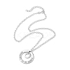 201 Stainless Steel and Alloy Round with Word Forest In My Heart Pendant Necklace NJEW-JN04697-01-1