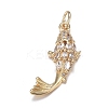 Brass Micro Clear Cubic Zirconia Pendants ZIRC-F120-044G-1