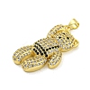 Brass Micro Pave Clear Cubic Zirconia Pendants KK-R159-13G-02-2